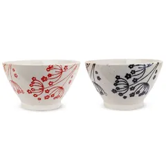 新品 J-kitchens 勲山窯 ペア くらわんか 茶碗 セット 直径 11cm 高さ 6.5cm カスミソウ 波佐見焼 日本製