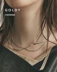 【SALE】GOLDY/ゴールディ/ロープ チェーン チョーカー × ツイスト ボード ネックカフ/アクセサリー/3230304