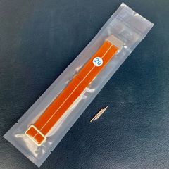 MNストラップタイプ時計バンド　ラグ幅20mm用　 オレンジ＋白ストライプ　銀バックル