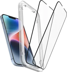 【iPhone 14 Plus】【iPhone 13 Pro Max】 スマホカバー スマホケース 全面保護 ガラスフィルム  ガイド枠付き 保護 フィルム フルカバー 2枚入　Spigen AlignMaster