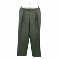 BRANDINI スラックスパンツ W34 ブランディー二 タック入り ウール グリーン 古着卸 アメリカ仕入 2311-1535