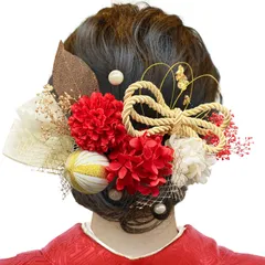 パール 水引き かすみ草 リボン 造花 スケルトンリーフ 組紐 和玉 ドライフラワー 紫陽花 菊 金箔 プリザーブドフラワー 和柄 結婚式 卒業式 成人式 七五三 和装 着物 髪飾り 留袖 振袖 浴衣 【Baramoly】 袴 髪留め ポニーテール