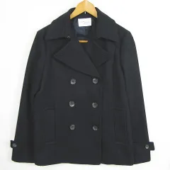 アダムエロペ Adam et Rope' Pコート ミディアム丈 ウール レーヨン 38 ネイビー kz10679