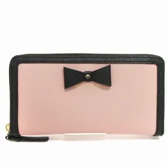 ケイトスペード KATE SPADE ヘイゼルコート レーシー 長財布 ロングウォレット ラウンドファスナー リボン ピンク ブラック 黒 ■SM3のサムネイル