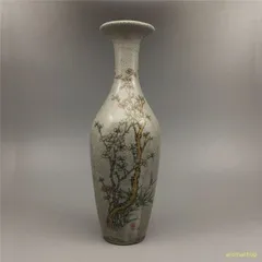 宋官窯開片釉梅瓶 景徳鎮 陶磁器 装飾品 現代工芸品美術品 置物