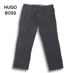 HUGO BOSS ヒューゴボス 秋冬 イタリア製生地★ ストレッチ テーパード スラックス パンツ Sz.42R メンズ 灰 大きいサイズ