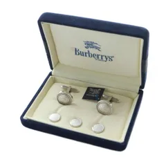 【美品】バーバリー　Burberry カフリンクス シルバー　オニキス BURBERRY - バーバリー シルバー ホースロゴ カフスボタン ハイ