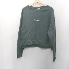 ◇ ⊇ Champion チャンピオン ロゴ刺繍 長袖 スウェットトレーナー サイズM ブラック系 レディース E  【1411280015230】