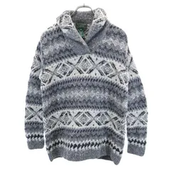 ローレンラルフローレン ウール100％ 総柄 ニット S グレー系 LAUREN RALPH LAUREN 長袖 セーター メンズ 【中古】  【230220】