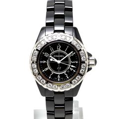 楠本質店/元住吉】シャネル/CHANEL　J12　33mm　H1173　ベゼルダイヤ　ブラック　腕時計　クオーツ　レディース【中古】