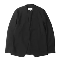 【美品】Maison Margiela メゾン マルジェラ ジャケット サイズ:46 / 24年 ノーカラー ウール ボタンレス ジャケット / ブラック 黒 / イタリア製 / アウター ブレザー 上着 羽織り【メンズ】【中古】のサムネイル