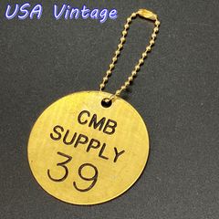 ブラスタグ　真鍮　50’s～60’s USA ビンテージ 『 CMB SUPPLY 39 』 キーホルダー ナンバータグ インダストリアル 雑貨 DIY ( KEY077 )