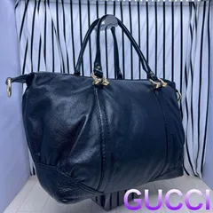 美品】GUCCI×グッチ ホースビットオールレザーA4収納可能ボストンバッグ