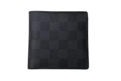 極美品 LOUIS VUITTON ルイヴィトン 二つ折り財布 N63336 ダミエグラフィット ポルトフォイユ マルコ ブラック グレー レザー 中古 4c075730