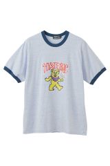 HYSTERIC GLAMOUR ヒステリックグラマー 02251CT38 FIRE BEAR GLITTER Tシャツ BLUE 正規通販 メンズ