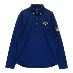 サイズ：M CALLAWAY キャロウェイ  長袖ポロシャツ ボタンダウン チェック柄 ネイビー系 [240101379288]# ゴルフウェア メンズ ストスト