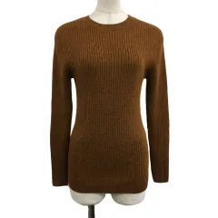 ジャーナルスタンダード レリューム JOURNAL STANDARD relume セーター ニット プルオーバー クルーネック リブ ウール メランジ 無地 長袖 F 茶 ブラウン