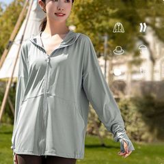 パーカー UVカット 日焼け止め服 レディース ラッシュガード トップス yungezi02のサムネイル
