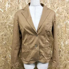 古着 ギャップ GAP テーラードジャケット ストレッチ 2つボタン 袖裏地アリ 無地 長袖 服 綿×ポリウレタン 8 ブラウンカーキ系 レディース
