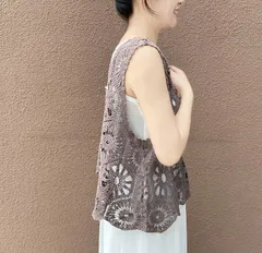 ベスト レディース 春 夏 クロシェ編み トップス 透かし編み プルオーバー Vネック かぎ編み カジュアル 無地 レイヤード ニットベスト トップス きれいめ カジュアル フェミニン 無地 大人 かわいい IqxH955