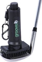 Grooveit Golfクリーニングブラシ ウェットクラブ スクラブ ゴルフ ウォーターブラシ - 3 漏れ防止設計 - ナイロン毛ヘッド付き磁気ブラシ - 特許取得ポンプで簡単に洗浄 - 広範囲洗浄 - 長持ち (ブラック)