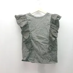 ◇ &.nostalgia Uネック フリル ストレッチ カジュアル オシャレ ノースリーブ カットソー サイズM グレー レディース E  【1310130042207】