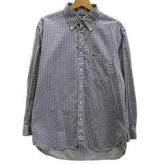 00's TOMMY HILFIGER トミーヒルフィガー ギンガムチェック 長袖 シャツ ワンポイント刺繍 オーバーサイズ china製 Mサイズ 2000年代