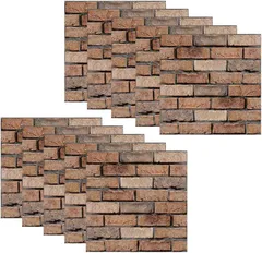 ideastore レンガ タイルシール 壁紙 立体 3D壁紙 30x30cm 10枚セット(サンドベージュ)