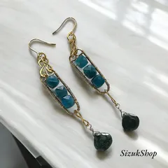 アパタイト　エメラルド　天然石ピアス　or   天然石イヤリング