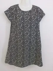 ◇ SEVENDAYS=SUNDAY セブンデイズ サンデイ 花柄 半袖 ミニ ワンピース サイズL ブラック ホワイト系 レディース P  【中古】 【1211240008179】