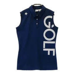 サイズ：M DESCENTE GOLF デサントゴルフ  ノースリーブ ポロシャツ  ネイビー系 [240101473720] ゴルフウェア レディース ストスト