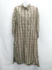 ◇ feerique チェック柄 長袖 ロング丈 ワンピース サイズ2 ベージュ ブラック レディース E  【1406050092689】