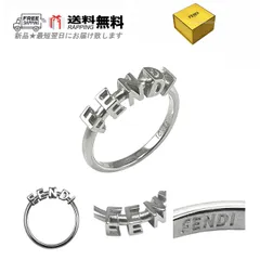 FENDI フェンディ リング 指輪 RING パラジウム メタル ロゴ メンズ イタリア製 7AJ859B08F0TH0 新品 ★ シルバー L754-M..