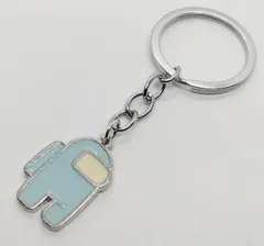 アモングアス　水色　宇宙　人狼ゲーム　キーリング　キーホルダー　アメリカン雑貨