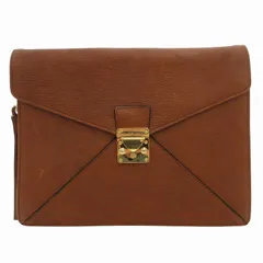ヴァレンティノ ガラヴァーニ VALENTINO GARAVANI クラッチバッグ セカンドバッグ ビジネス レザー ロゴ ゴールドカラー金具 茶 ブラウン /FF ■GY11のサムネイル
