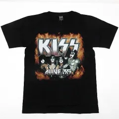 送料無料】【新品】KISS キッス 半袖Tシャツ ロックバンド ヘビーメタル ヘビメタ 両面プリント 黒 メンズ Mサイズ ■管理番号LBT173 （4）5/17