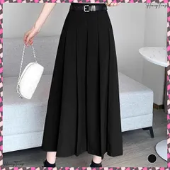 送料無料 プリーツスカート ベルト付き 韓国風 レディース Aラインスカート 無地 ハイウエスト 体型カバー ボトムス お洒落 ロングスカート 着やせ 秋冬 スカート シンプル カジュアルきれいめ 大人可愛いスカート