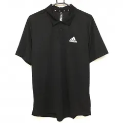 【新品】アディダス 半袖ポロシャツ 黒 ロゴ白 メンズ O(XL) ゴルフウェア adidas