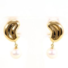 K18YG　イヤリング　clip-on earrings　パール（真珠）　総重量約4.0g
