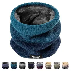 レイクブルー Hsdvdva ネックウォーマー 冬用 メンズ レディース 防寒 ネックガード 極めた暖かさ 厚手 防風 保温 裏起毛 柔らかい 軽量 スキー 自転車 バイク アウトドア スポーツ 通勤 通学 レイクブルー