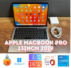 「良品」Apple 　MacBook PRO Retina 13inch 2019/CPUi5 2.4GHZ/16GB/SSD1TB/Windows11/office2019/CJ134