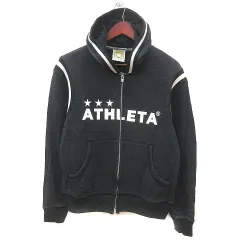 アスレタ ATHLETA ジャケット フード ダブルジップ M チャコールグレー 白 ホワイト /MS
