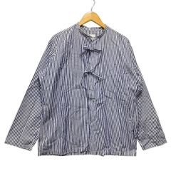 holk ホーク メディカルシャツ バンドカラー ストライプ 長袖シャツ ブルー サイズ1 正規品 / 40188