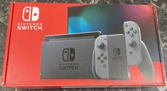 25.Nintendo Switch本体 /Joy-Con(L)/(R) グレー ※本体、画面キズ有り※箱ダメージ有