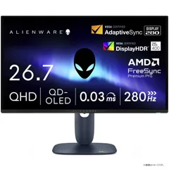 【 新品 未開封 】   DELL デル Alienware/QD-OLED/2560x1440/280/0.03ms/P対 ［26.7型 / WQHD(2560×1440) / ワイド］ ブラック AW2725D-R 未使用 送料無料