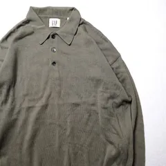 90's 00's ギャップ GAP コットン ポロニットセーター (M) ダークセージグリーン系 ポロセーター 90年代 00年代 旧タグ オールド 白タグ アメリカ古着 USED  ビンテージ ヴィンテージ
