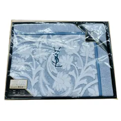 イヴ・サンローラン　綿毛布　140×200 ブルー系　➕バーバリー2点。 イヴ・サンローラン綿毛布140×200cm - メルカリ