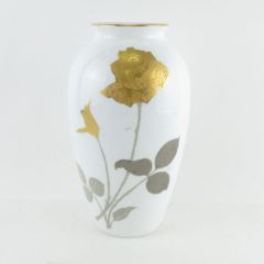 定番人気新品オールド大倉陶園の希少の高級花瓶　朝顔の花が精密に絵付けされた気品と価値ある花器 花瓶・フラワースタンド