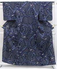 【一輝堂】リサイクル着物 浴衣 有松鳴海絞り チューリップ 花柄 身丈163cm 裄丈62cm 25z07-3876