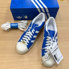 【EL6】アディダス×BAPE SSTR V BAPE JR2702 コラボスニーカー 27cm ブルー スーパースター adidas タグ付き MK10385のサムネイル